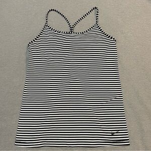 Nike Pro Victory Dri-FIT Striped Tank Top Womens Large Black White Gym